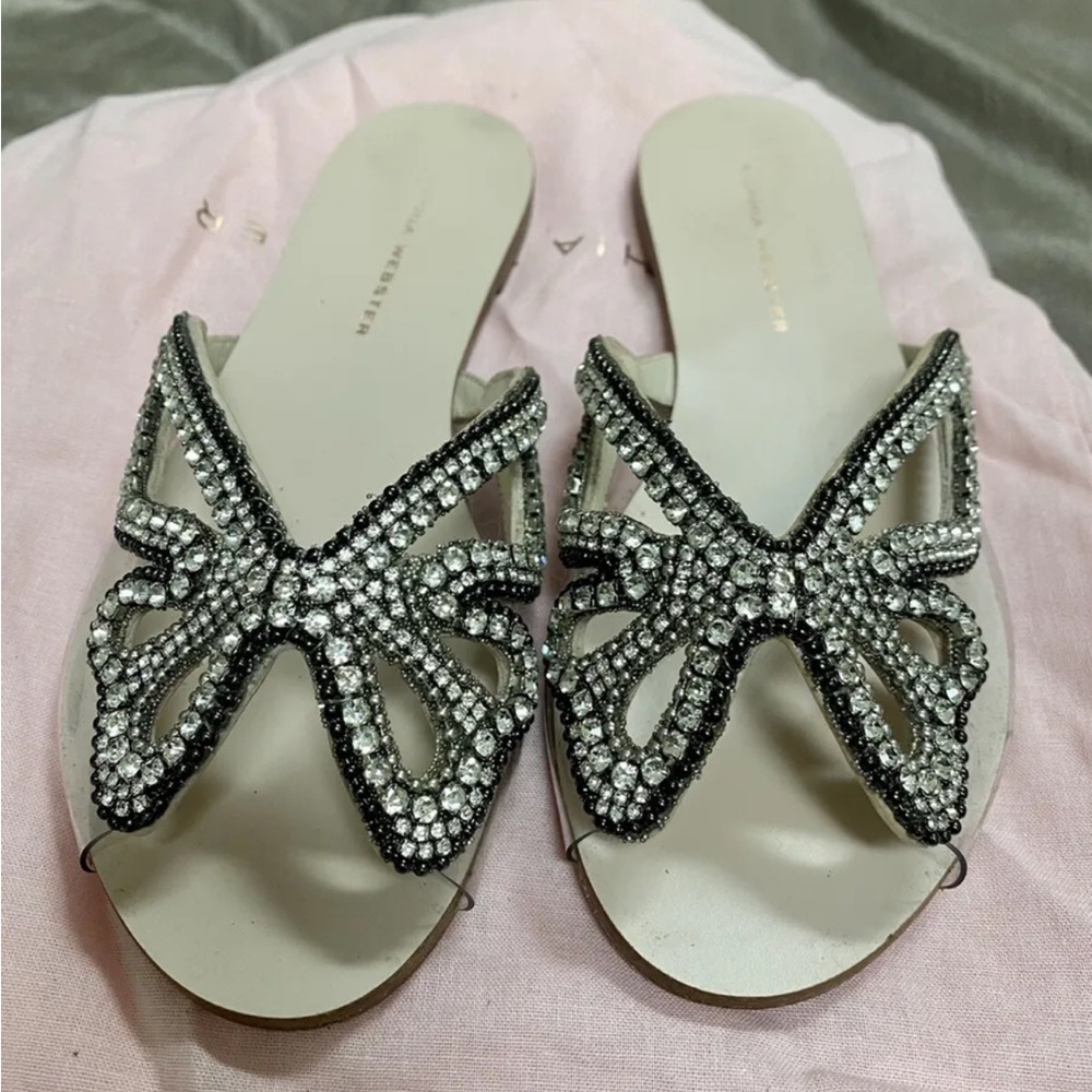 Sophia Webster Madame Butterfly Crystal Sandals SZ 36
